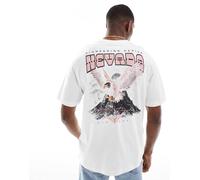 ONLY & SONS - T-shirt oversize bianca con stampa "Nevada" sul retro-Bianco XS