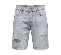 ONLY & SONS Uomo Pantaloncini Denim Midi Bermuda Vita Media Pantaloni Cotone Cin