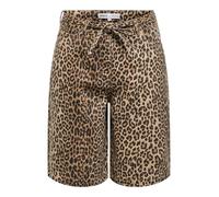 ONLY - Jorts con laccetti e stampa leopardata-Marrone 38