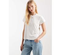 ONLY - T-shirt bianca con maniche ad aletta-Bianco 36