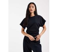 Only - T-shirt blu navy con cintura in vita in coordinato 44