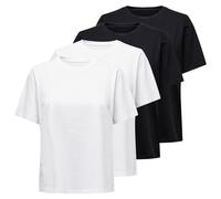 ONLY T-Shirt Donna Confezione Da 4, Girocollo, Cotone, Unicolore, L