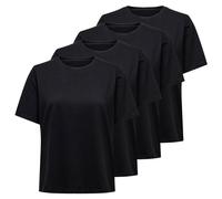 ONLY T-Shirt Donna Confezione Da 4, Girocollo, Cotone, Unicolore, L