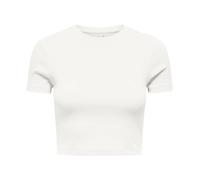 ONLY - T-shirt girocollo a maniche corte in cotone - -Tops -Donna -Beige -S