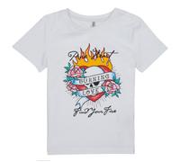 Only T-shirt KOGALICE-REG-S/S-BURNING-TOP-BOX-JRS in Bianco 6 anni
