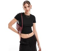 ONLY - T-shirt mini aderente nera-Nero 34