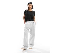 ONLY - T-shirt morbida color antracite mélange con scollo rotondo-Grigio 42