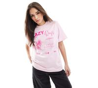 ONLY - T-shirt rosa con stampa grafica "Lazy Days" 38