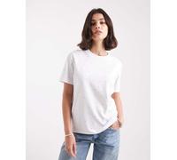 ONLY - T-shirt squadrata bianca con strass-Bianco 40