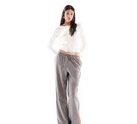 ONLY Tall - Pantaloni a fondo ampio grigi gessati-Grigio 40