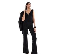 ONLY Tall - Pantaloni a zampa neri con strass-Nero 38