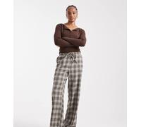ONLY Tall - Pantaloni ampi grigi a quadri-Grigio 40