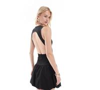 ONLY Tall - Vestito corto aperto sul retro con fondo a palloncino nero 50