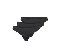 ONLY Tanga da Donna, Black/Pack: Nero + Nero + Nero, M
