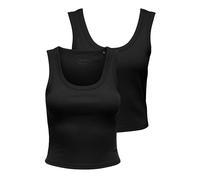 ONLY Tank Top 2 Pack Onleasy-Canottiera S/L, Confezione da 2 Pezzi, CS Jrs, Nero, L (Pacco da 2) Donna