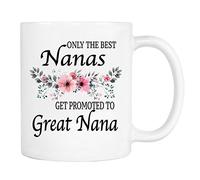 Only The Best Nanas Get Promoted To Great Nana - Flowers Tazze Eleganti Tazzine Da Caffè Unico Mug Per Espresso Ufficio Casa 330Ml