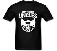 Only The Uncles Have Beards Short Sleeve T Shirts Man Tees Pure Cotton O Neck Men T-Shirt for Team Black XXL