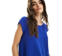 ONLY - Top a maniche corte con zip sul retro blu 34