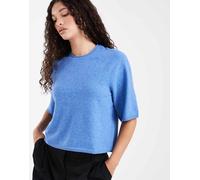 ONLY - Top a maniche corte squadrato blu in maglia 42
