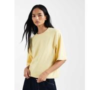 Only - Top a maniche corte squadrato in maglia giallo pallido 34