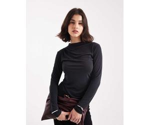 ONLY - Top arricciato grigio antracite 34