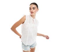 ONLY - Top bianco senza maniche in pizzo sangallo 38