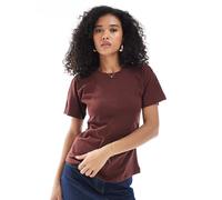 ONLY - Top bordeaux con dettagli arricciati-Rosso 34