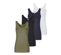 ONLY Top da donna estivo, vestibilità normale, Onllive LUV, confezione da 4 pezzi, basic girocollo, senza maniche, tinta unita, nero, bianco, beige, rosso, verde, blu navy, S, M, L, XL, XXL