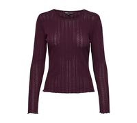 Maglietta a Maniche Lunghe Monocolore per Donna con Scollo Rotondo e Orlo a Rotella Top a Manica Lunga Maglia di Base ONLCARLOTTA, Colore:Chiaretto, Taglia:XS