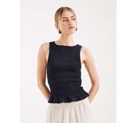 ONLY - Top grembiule arricciato senza maniche blu navy 40