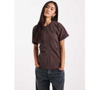 ONLY Onlmarie Life S/S Ruching Top Jrs Noos, Guarnizione Marrone, XS