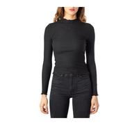 ONLY - Top Nero a Coste con Collo Alto - - Knitwear - Donna - Nero - L