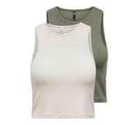 ONLY Top 'ONLBelia' beige chiaro / oliva Donna - Abbigliamento - Taglie comode - Maglie e top - Top ONLY L