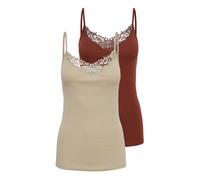 ONLY Top 'ONLKira' beige / rosso ruggine Donna ONLY S