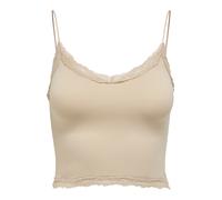 Only Onlvicky Lace Seamless Cropped Noos Top da Donna, Beige, Small/Medium