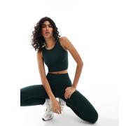 Only - Top senza cuciture verde scuro in coordinato XS-S