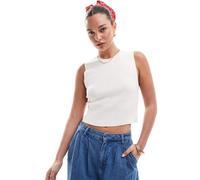 ONLY - Top senza maniche bianco in maglia 38