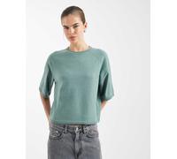 ONLY - Top squadrato a maniche corte in maglia verde chiaro 36