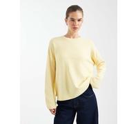 ONLY - Top squadrato in maglia giallo pallido con scollo rotondo 34