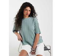 ONLY - Top squadrato plissé verde-azzurro chiaro-Blu 42