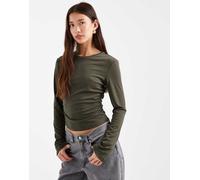 ONLY - Top verde testurizzato con arricciature 42