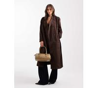 ONLY - Trench in camoscio sintetico color marrone cioccolato 42