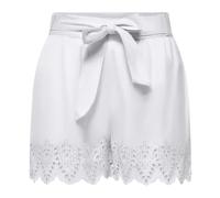 ONLY Onltulum EMB Loose Belt Shorts Wvn Short, Bianco Brillante, M Donna
