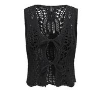ONLY Vest Onllizzy Life SL Crochet Tie Gilet Knt, Nero, L Donna