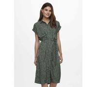 ONLY - Vestito camicia color corona di alloro-Verde 40