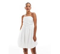 ONLY - Vestito corto a fascia bianco con fondo a palloncino 36
