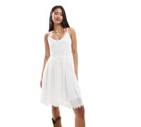 ONLY - Vestito corto bianco con dettagli in pizzo 42