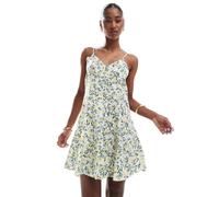 ONLY - Vestito corto con spalline sottili e stampa di limoni allacciato sul retro-Bianco 38