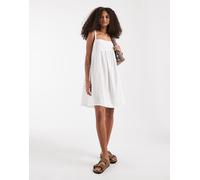 Only - Vestito corto in cotone bianco con dettagli in pizzo 42
