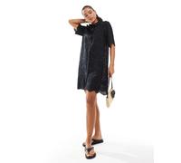 ONLY - Vestito corto nero con dettagli traforati 34
